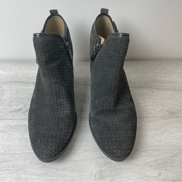 Franco Sarto Dale 2 Perforated Suede Ankle Booties Size 8 - Picture 3 of 8